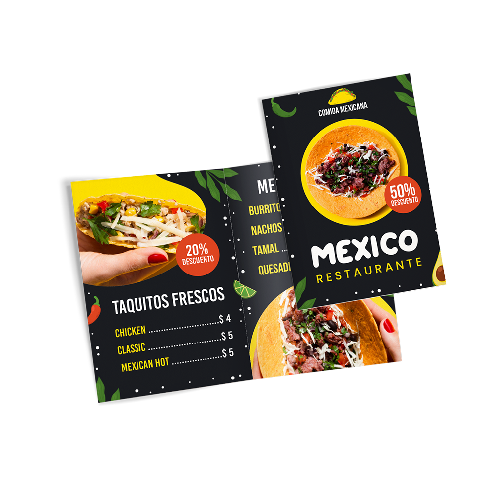 Cartas Menu Plegadas