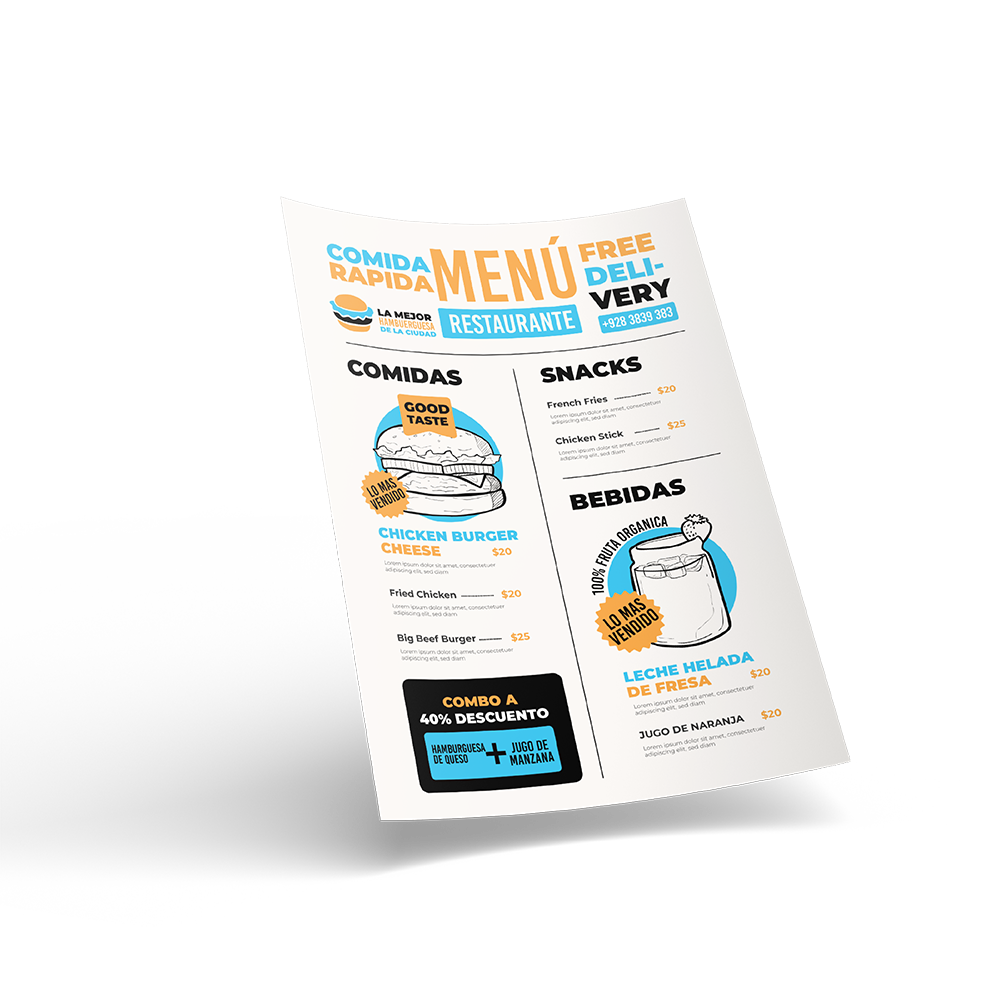Cartas Menu Individuales